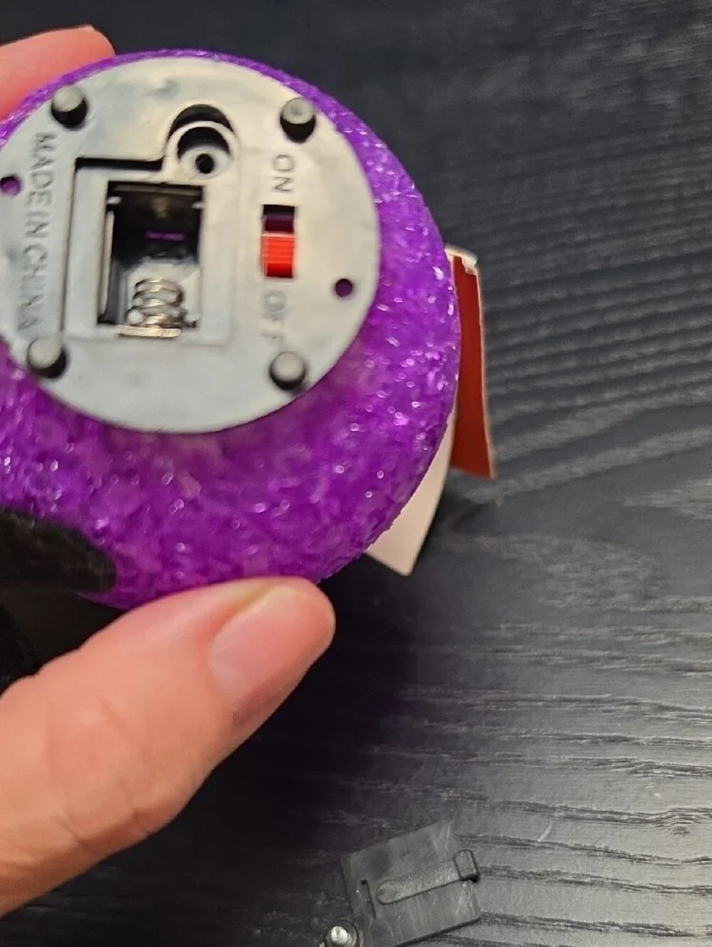Ornament Purple Cat with Green Bow Lightup